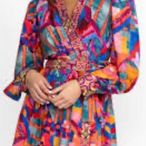 NWT Johnny Daydreamer Silk Dress with Geometric Design